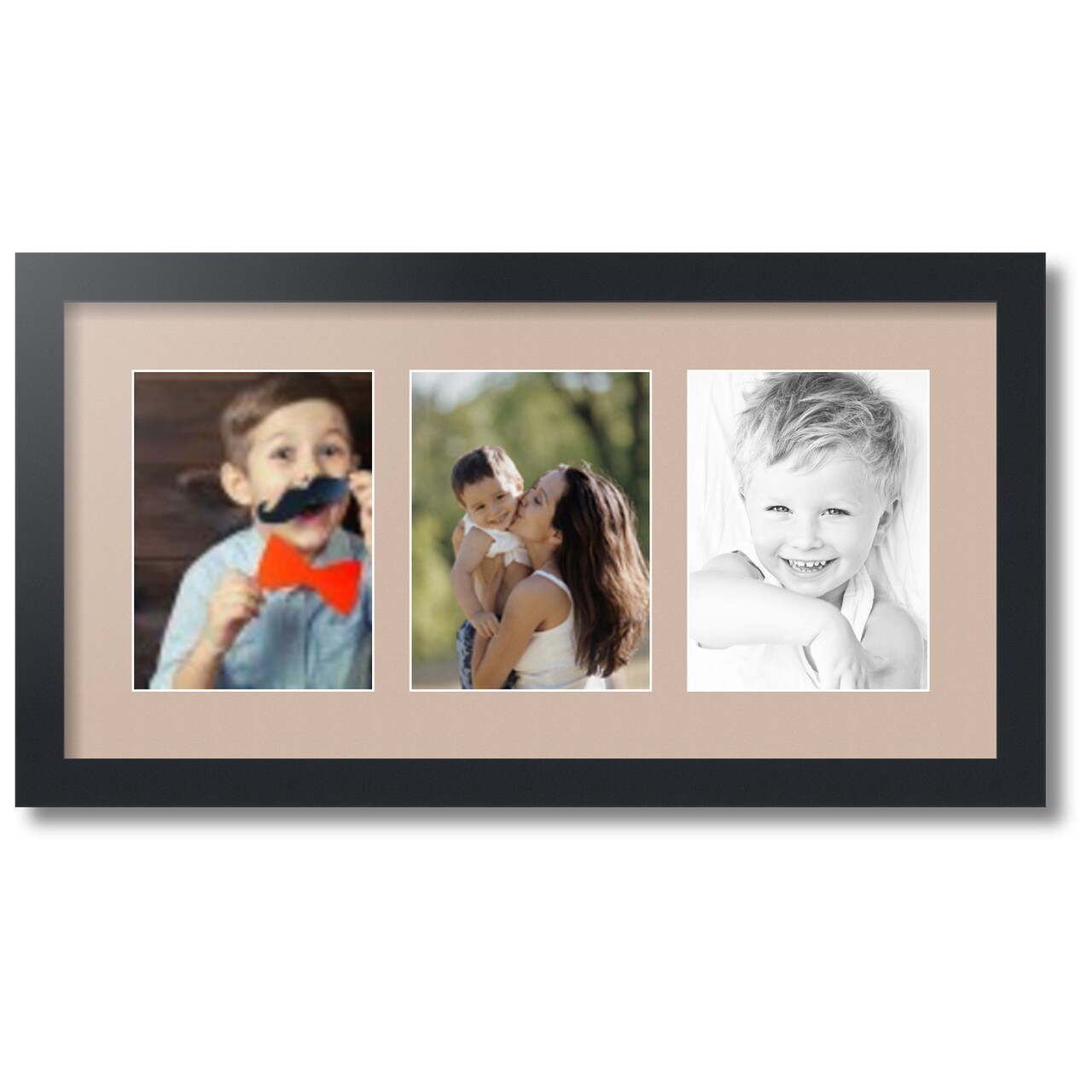 ArtToFrames Collage Photo Picture Frame with 3 - 6x8 inch Openings, Framed in Black with Over 62 Mat Color Options and Plexi Glass (CSM-3926-782)